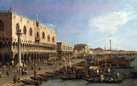 Ospiti a Palazzo - Canaletto. Il molo verso Riva degli Schiavoni con la colonna di San Marco